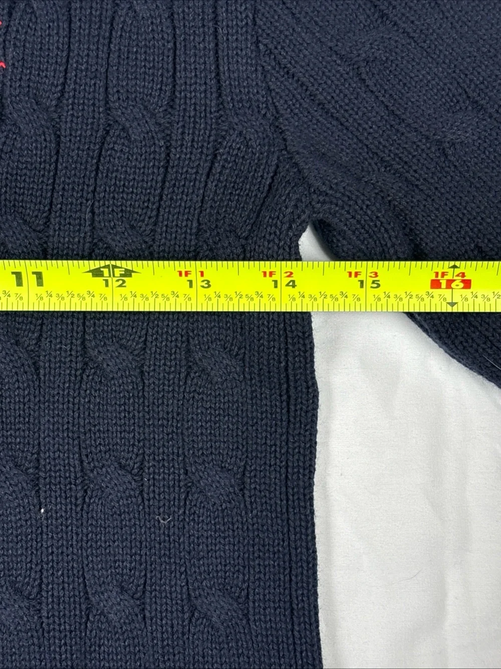 Polo by Ralph Lauren Boys Navy Cable-Knit Cardigan with Red Pony